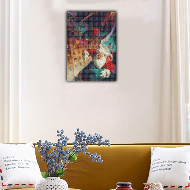 Diamond Painting Full Round Drill Diamond Santa Claus Round Diamond Painting Handmade Diy Diamond Mosaic Painting Home Decoration