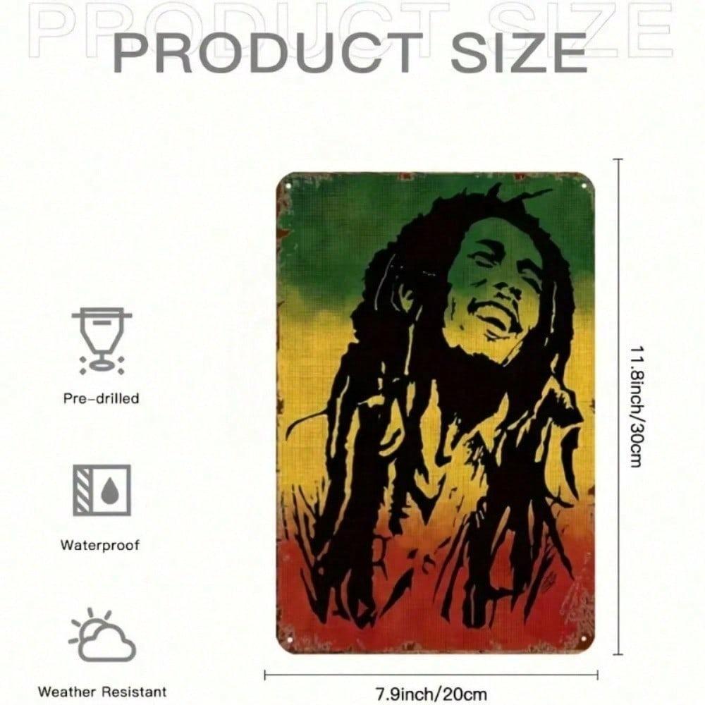Vintage Reggae Rasta Metal Wall Art Outdoor Metal Poster Sign