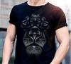 Cool Lion Head Design 3D Fashion Tattoo Style Lion Shirts Men's Lion Face Shirt