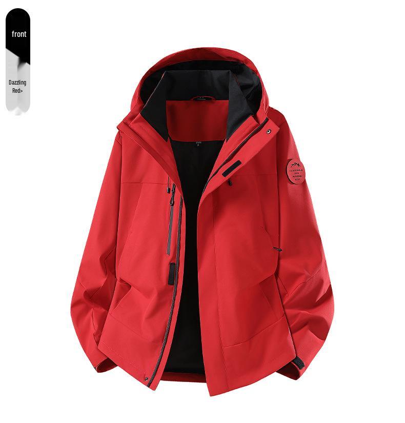 Men's and Women's Windproof Waterproof Hooded Mountaineering Jacket for Spring and Autumn - Outdoor Climbing Coat