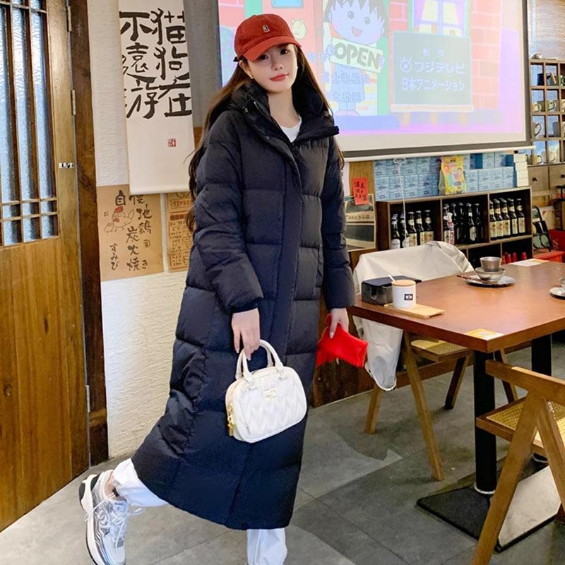 Super long knee down jacket women's white goose down winter 2025 Northeast extreme cold thickened warm big quilt jacket