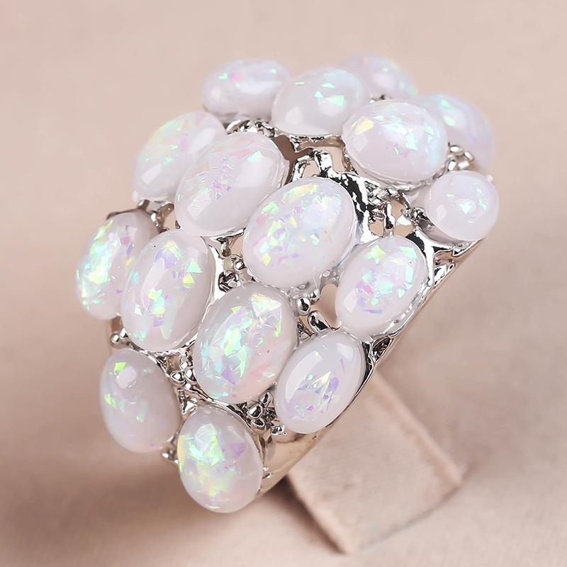 Luxurious and Elegant Oval Inlaid Stone Women s Ring, Fashionable and Trendy Wedding Banquet Zircon Gift 7