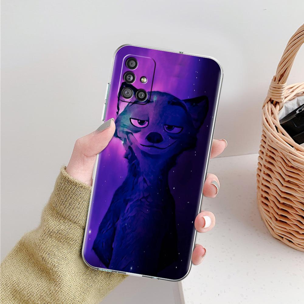 Cute cartoon animal fox Phone Case For Samsung Galaxy A51 A71 A21S A12 A11 A31 A41 A52 A32 5G A72 A01 A50 A70 Soft Clear Cover