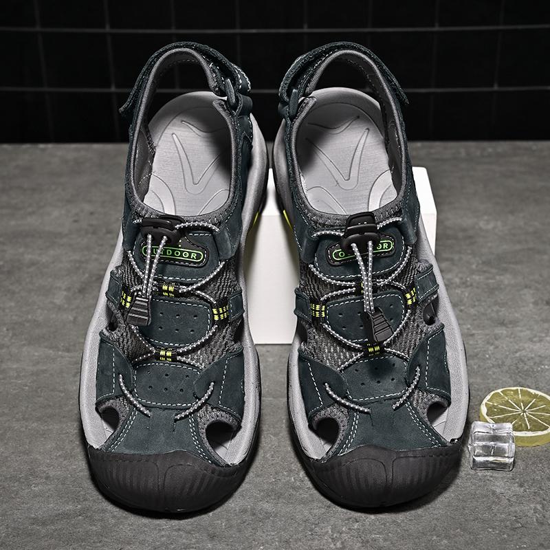 Fashion Brown Summer Men Sandals Mens Casual Shoes Breathable Outdoor Sandals for Men Beach Shoes Slippers Fashion Roman Shoes Big 48