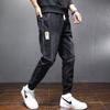 Spring and Autumn New Thin Casual Long Pants Men's Jeans Loose Versatile Tie Feet Harlan Men's Wash