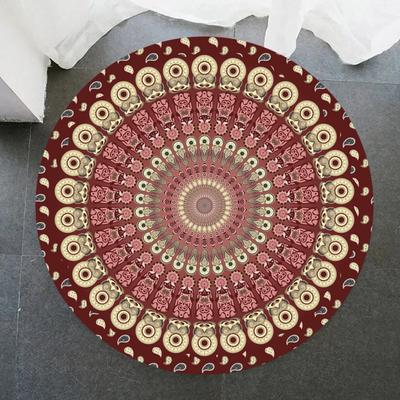 Bohemia Mandala Round Carpet Geometric Ethnic Flowers Bedroom Living Room Area Rug Anti-slip Vintage Floor Mat Home Decoration