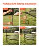 Heavy Duty Swivel Campfire Grill, 62cm Round Portable Camping Grill Grate, Sturdy Steel BBQ Mesh, 360° Height Adjustable Over Fire Pit with Support