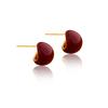 Retro Burgundy Christmas Stud Earrings for Women - Elegant Metal Design In Hong Kong Style