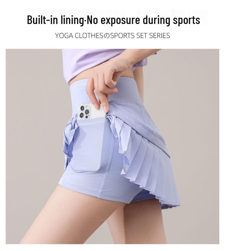 Women's Summer 2024 Quick-Dry Activewear Set for Running, Badminton, Tennis, Yoga - Skirt and Top in Petite Sizes