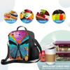 Oil Painting Blue Butterfly Insulated Thermal Lunch Bags for Boys Girls Washable Tote Lunch Food Container for School Travel