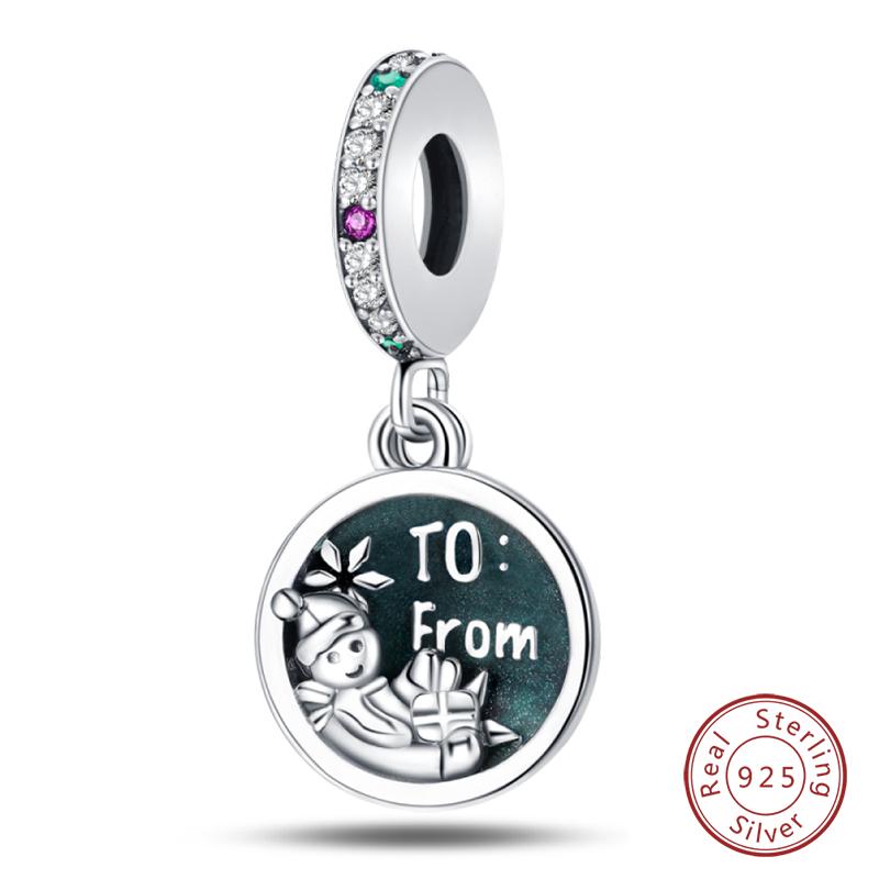 New Winter Charms Bead Copper Snowflake Snowman Penguin Deer Dangle Fit Bangle Bracelet Necklace Diy Jewelry