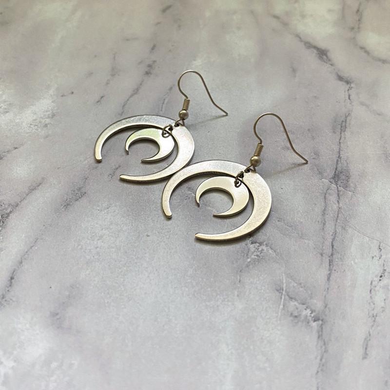 Bohemian Celestial Gold Moon Earrings