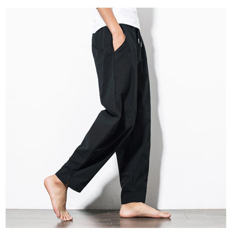 Shang Loose Trousers Men's Plus Fat Plus Size Cotton and Linen Casual Pants Chinese Style Harem Pants Foreign Trade