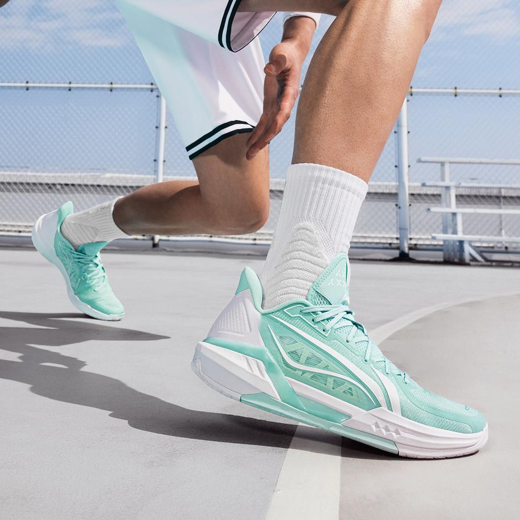 Li Ning Light Speed 3 Basketball Shoes Men's Low Top Island Blue White ABPV005-3