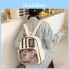 Blocked Color Simple Student Backpack With Transparent Compartment Badge Display