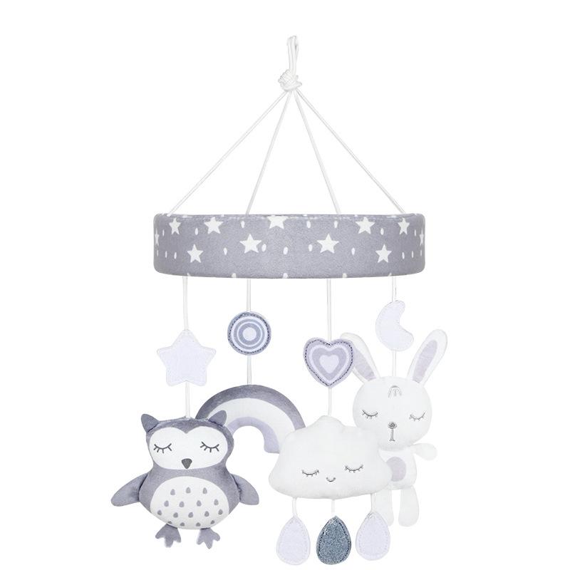 Musical Rotating Baby Mobile - Soothing Bedside Hanging Toy with Soft Doll Pendants