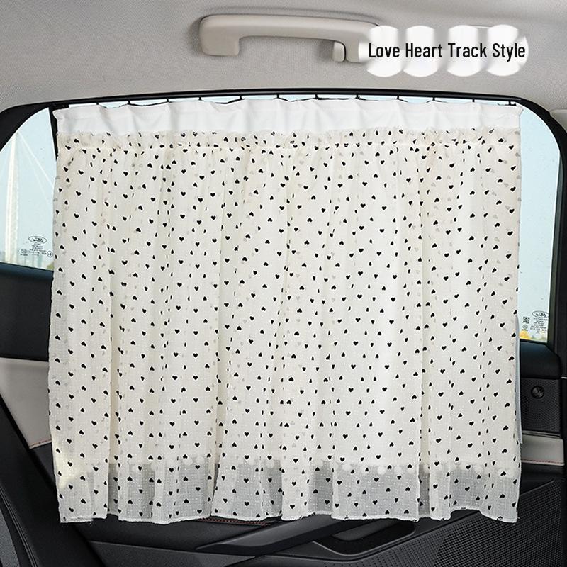Car Sun Shade Blackout Curtains - Baby Window Protection with Suction Cup Mesh for Side Privacy