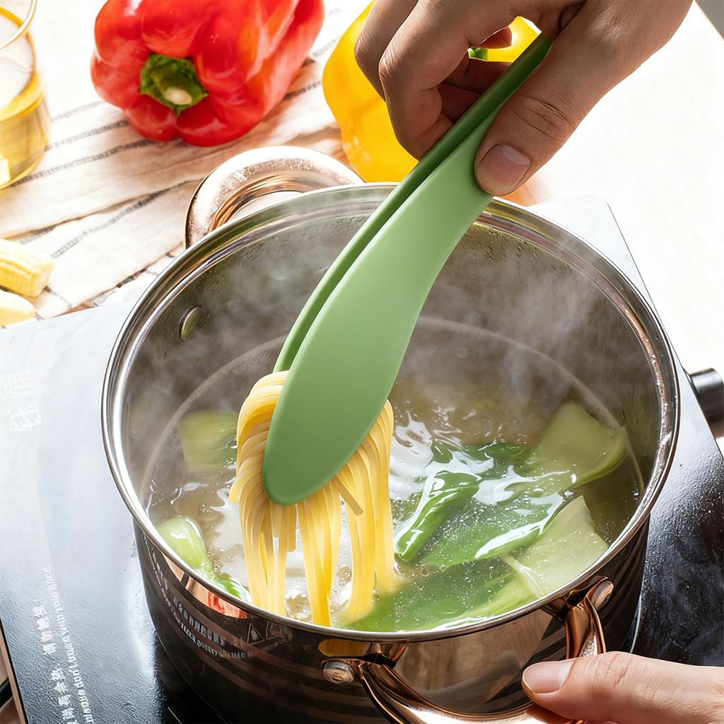 Leaf Silicone Food Tongs Non-Slip Heat Resistant for BBQ Steak Bread Kitchen Cooking