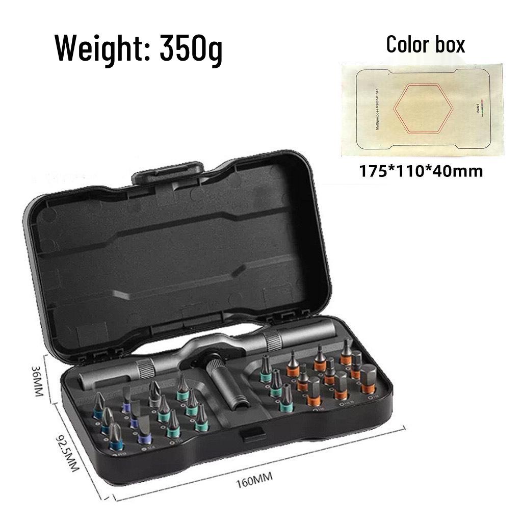 24-in-1 T-Handle Ratchet Screwdriver & S2 Bit Set Repair Tool