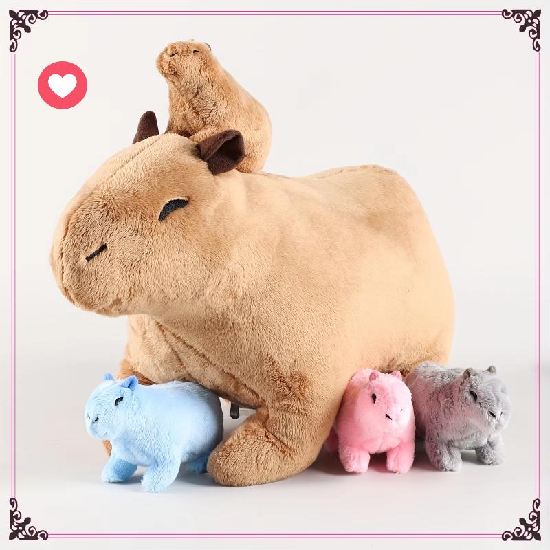 Simulation Fluffty Capybara Plush Stuffed Animals Toy Soft Dolls Real Life Capybara Dolls Kids Toys Peluche Christmas Gift 18cm
