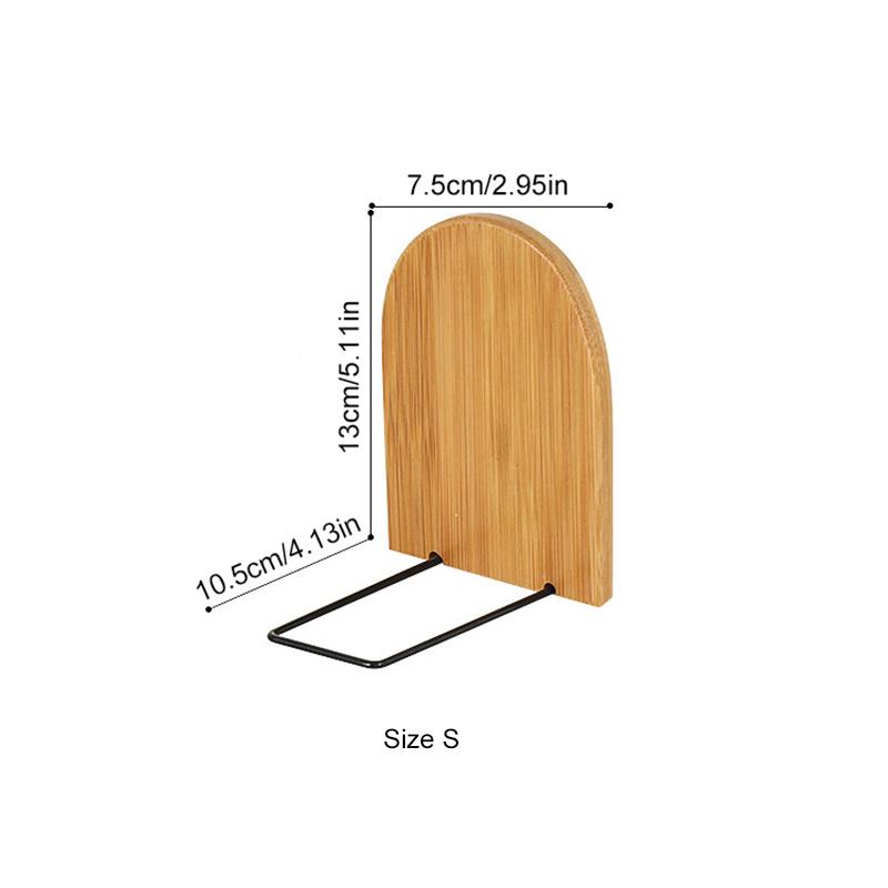 2pcs Nature Bamboo Desktop Organizer Bookends Book Ends Stand Holder Shelf Bookrack