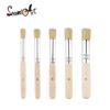 SeamiArt Boar Bristle Short Handle 5-Piece Oil Painting Brush Set with Flat, Round, and Hollow Carving Brushes