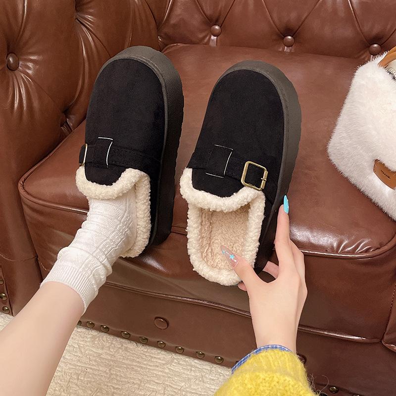 Pantoufles en coton pour femmes 2025 polaire semelle épaisse antidérapante intérieur pantoufles rehaussantes pantoufles de couple pour hommes et femmes pantoufles en coton