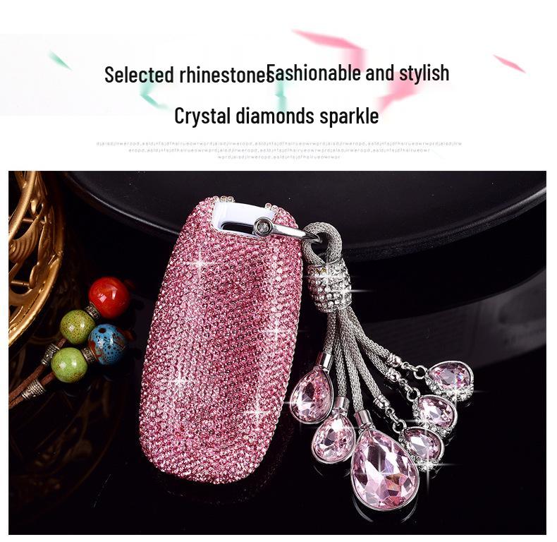 Women's Diamond Car Key Cover for Nissan 14th Gen Sylphy, Qashqai, Teana, X-Trail, Tiida, Murano, Terra