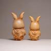 Taihang Cliff Cypress Rabbit and Rooster Carving Ornament