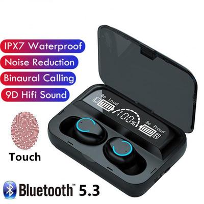 The New Bluetooth Headset Dual -ear Big Screen TWS In -ear Mini Touch LED Ear Sports Headset