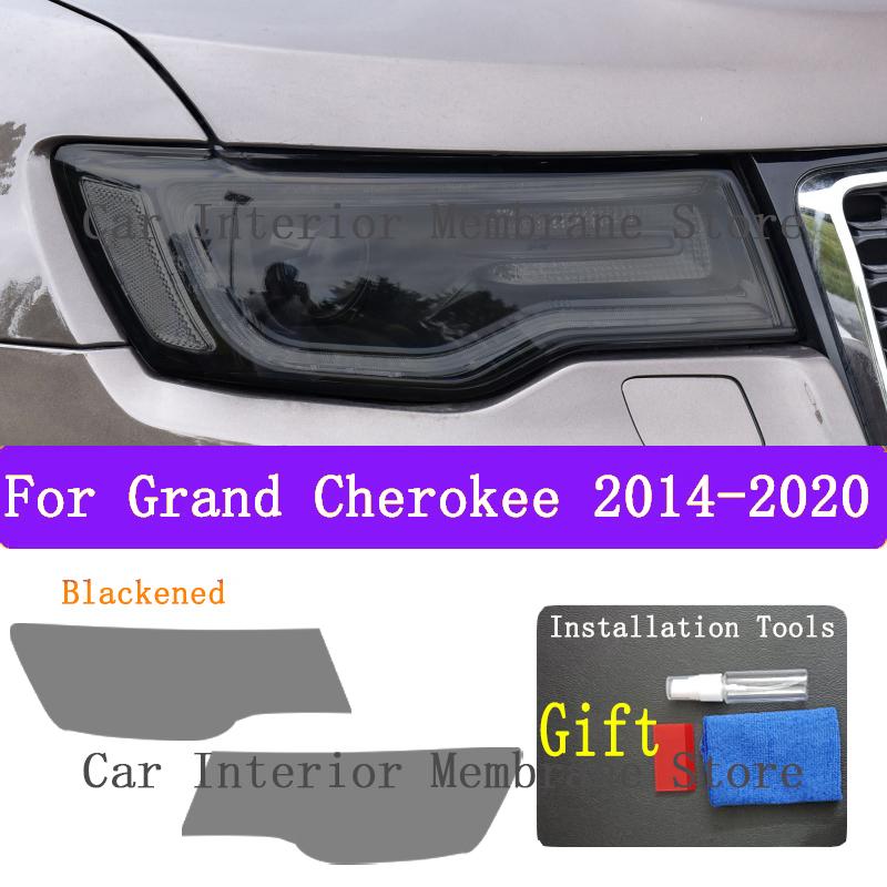 For Grand Cherokee 2014- Car Exterior Headlight Anti-scratch Front Lamp Tint TPU Protective Film Cover Accessories Sticker