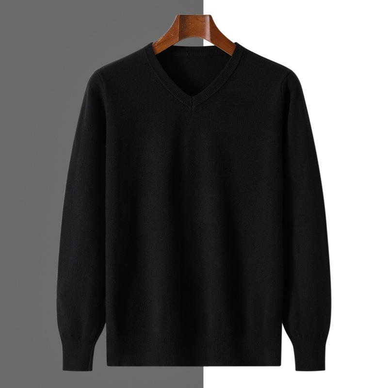 Men S V Neck Pullover Knit Sweater Casual Business Style