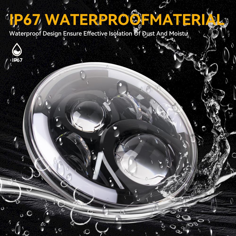 7 Inch  LED Light for Motorcycle Headlight with Housing Universal 7.5" Round Head Light for Cafe Racer Bobber Honda Headlights