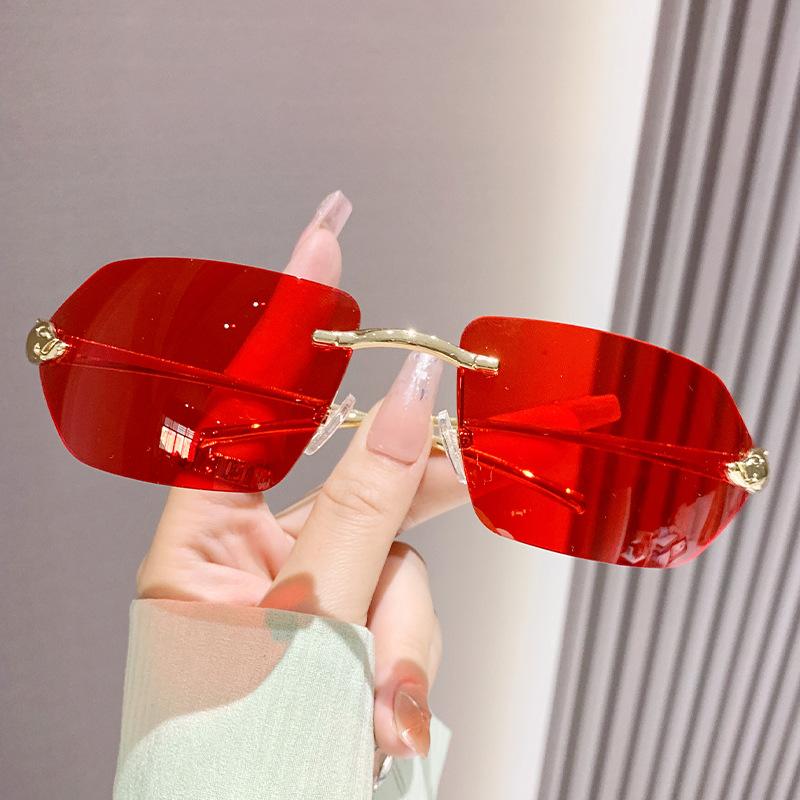 

JYL TS Sunglasses UV Frameless Color Leopard Unisex/81089 B-2207 темно-рожевого кольору