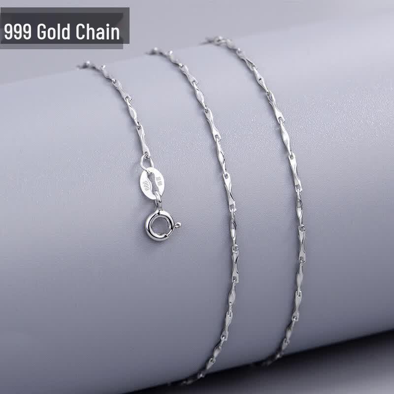 Elegant 999 Sterling Silver Necklace Chain