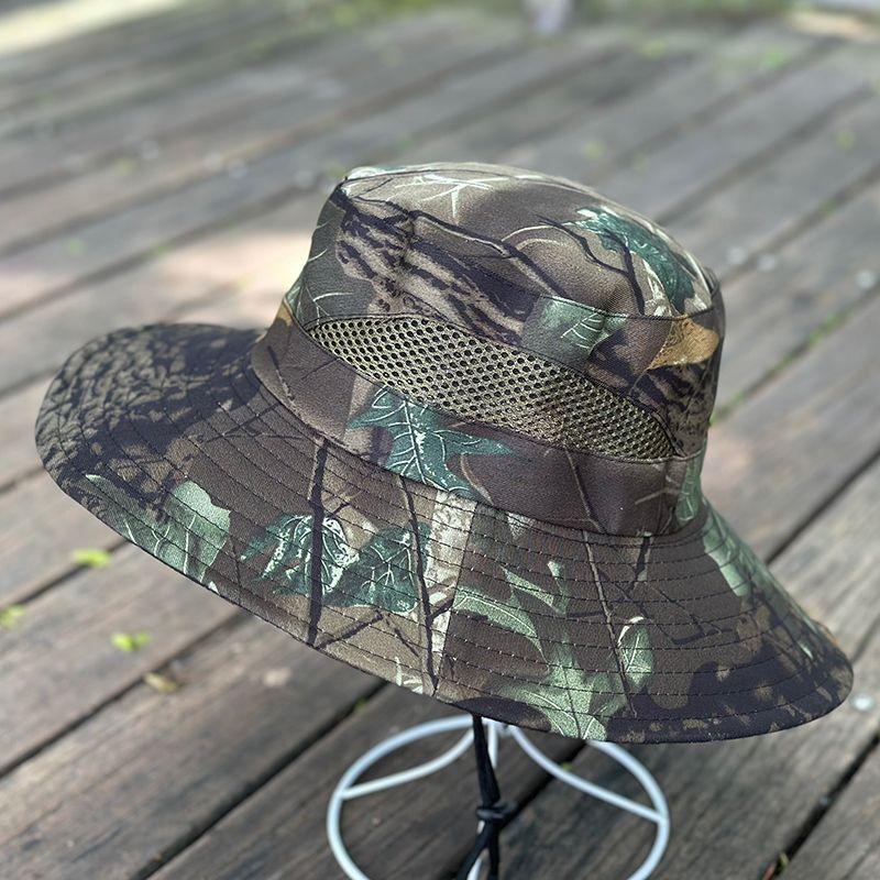 Fisherman's Hat Men's Summer Sun Hat Camouflage Fishing Sun Hat Outdoor Breathable Grass Hat Men's Sun Hat