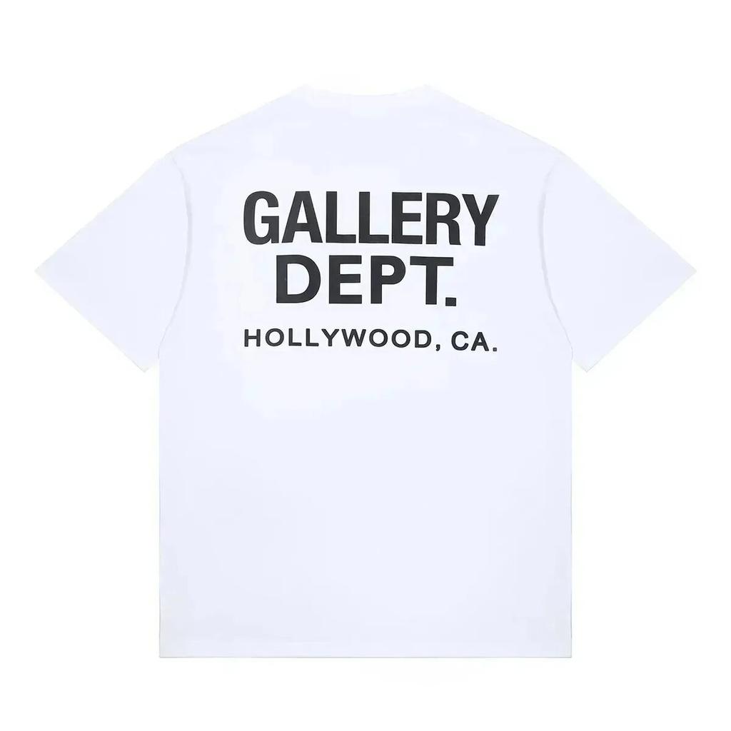 Modisches T-Shirt mit Buchstaben-Print, Vintage-Print von High Street Gallery Department, lässiges T-Shirt mit O-Ausschnitt, Sommer-Marken-Baumwolloberteil