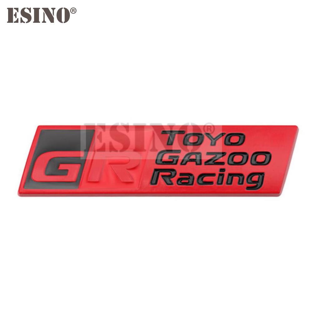 RE1Car Styling Gazoo Racing GR 3D Car Front Grill Zinc Alloy Badge Adhesive Metal Emblem Decal for Toyota Supra AE86 GT86 Corolla