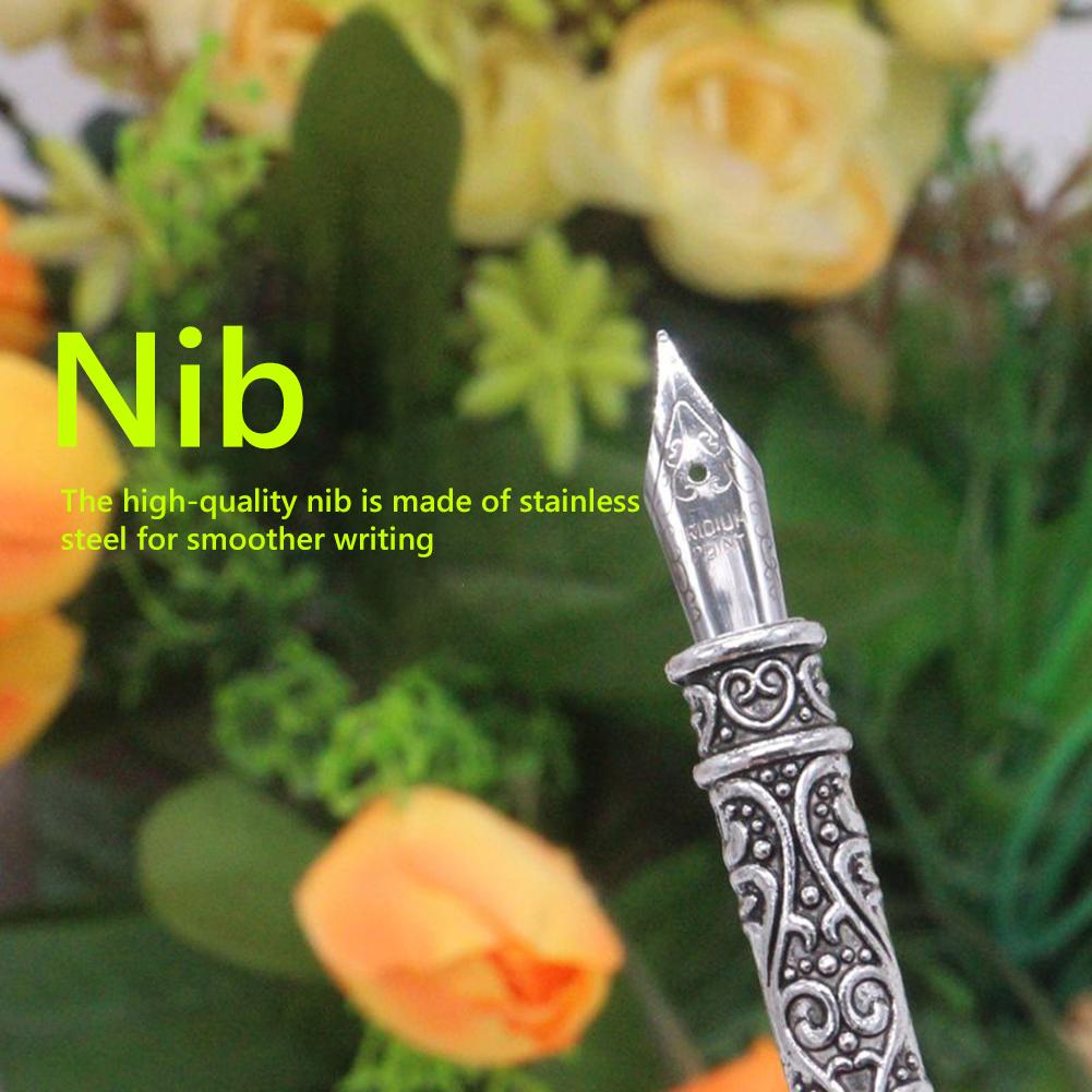 Retro Vintage Calligraphy Feather Dip Pen Fountain Pens Writing Ink Set Creative Stationery Quill Pen Art Supplies Crafts Gifts