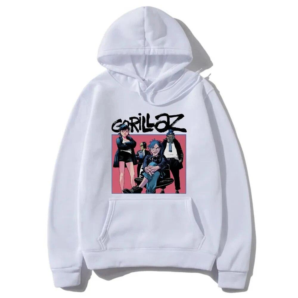 Autumn Winter Unisex Hoodies British Virtual Bands Gorillaz Print Pullover Hoody Women Sweatshirt Unisex Streetwear Y2k Clothing