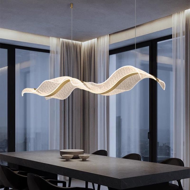 Wave Ribbon Minimalist Chandelier - Luxury Designer Light for Modern Hotel Bars and Restaurants