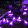 Premium Quality Purple Led String Lights Featuring Bats And Spiders For Halloween