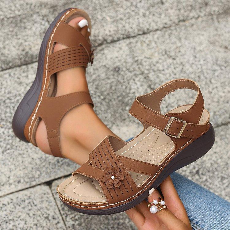 Flower Women's Sandals Fish Mouth Large Size Sandals