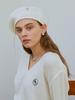 ANOETIC Anc Gold Logo Knit Beret_Ivory