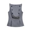 ZARZ Women's Classic Double-Breasted Boat Neck Sleeveless Top