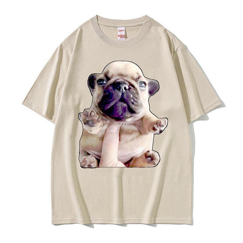 French Bulldog Funny Pibble Meme Tshirts Unisex Summer Tops Kawaii Cute T Shirt Unisex High Quality Cotton Tshirt Streetwear