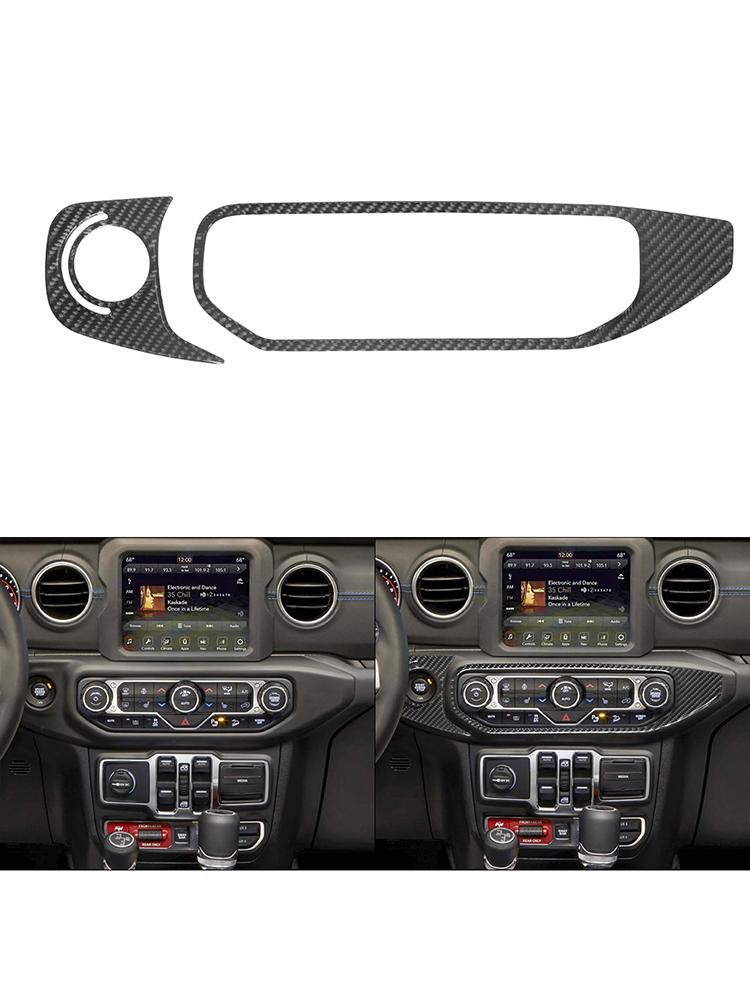 For Jeep Wrangler JL 2018-2023 Gladiator 2020-2023 Car Interior Button Panel Decoration Protection Carbon Fiber Sticker