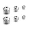 40pcs/lot 4 6 8mm Stainless Steel Beads Streaks Shape Spacers Loose Round Beads For DIY Jewelry Making Accessories Findings