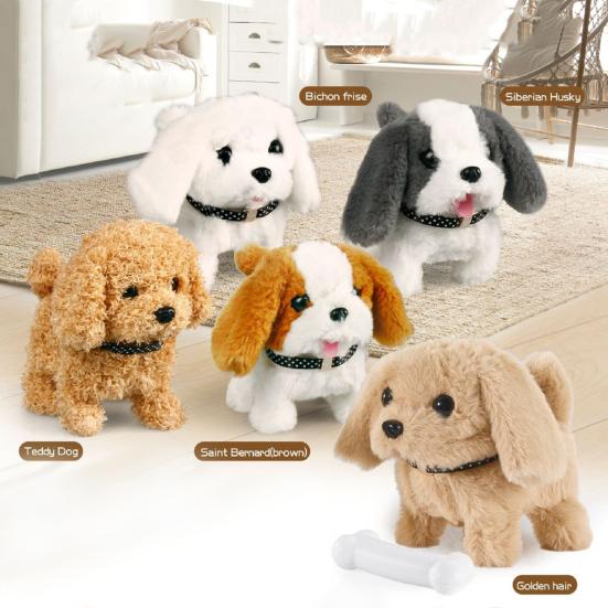 1 Set Kids Electronic Plush Dog Toy Walking Interactive Puppy Rabbit Cat Plushie Toy Toddlers Boys Girls Educational Simulation Animal Toy