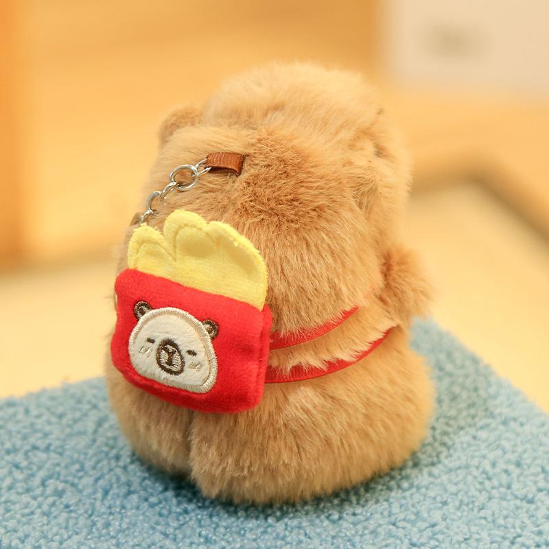 Kapibara plush toy afternoon tea capybara doll pendant pink keychain doll gift girl doll